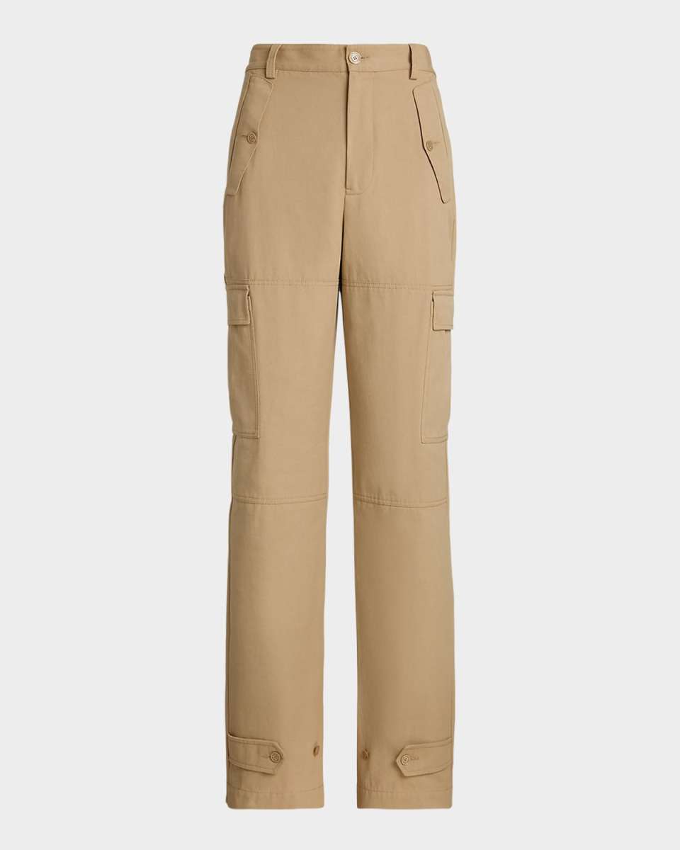 Gentry Soft Cotton Canvas Straight-Leg Cargo Pants
